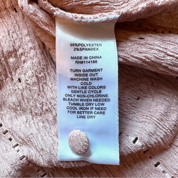 FRYE Pink Textured Long Sleeve Top Blouse - XXL - Picture 10 of 12